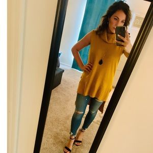 Turtle Neck High-Low Tank